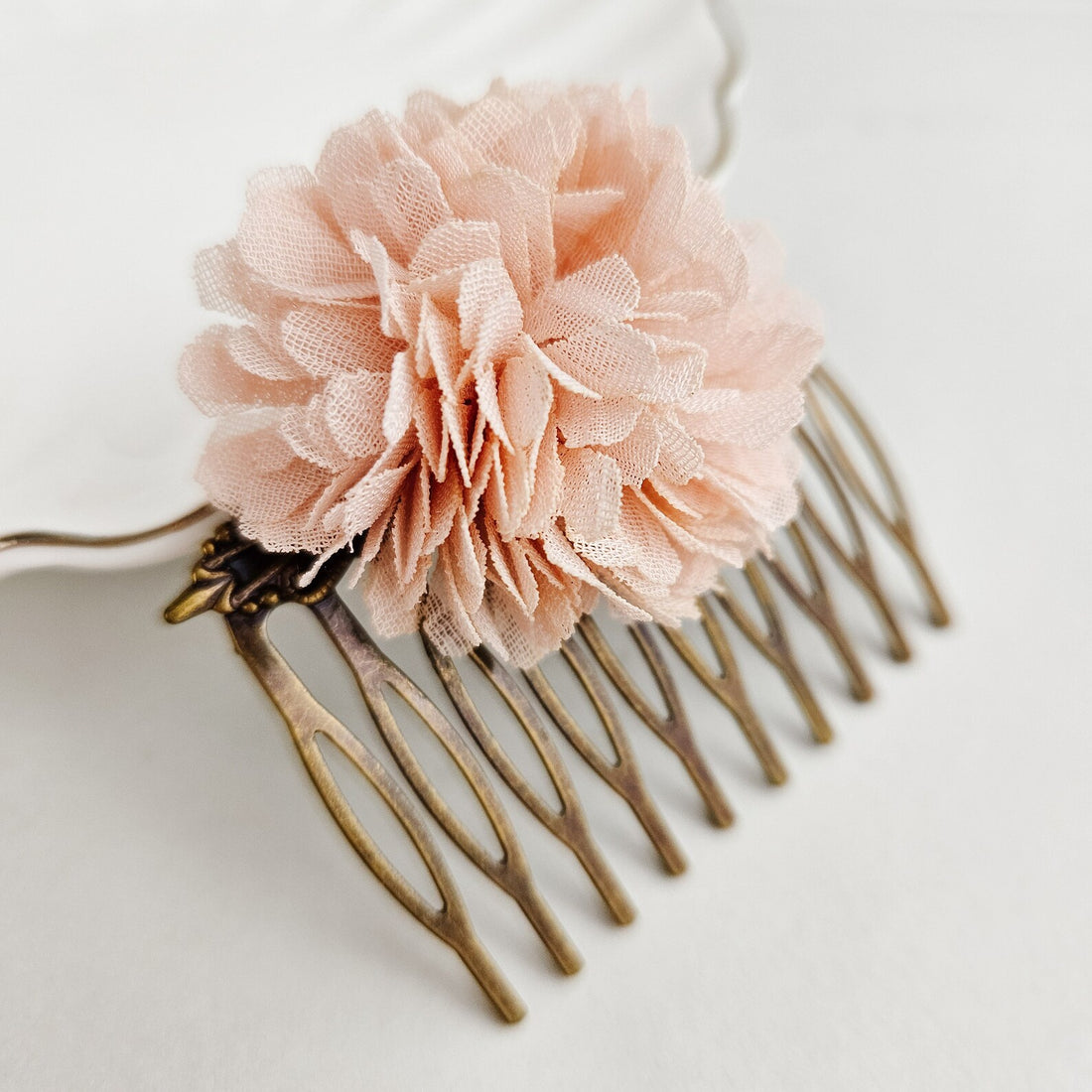 Pink Boho Inspired Brass Hair Comb