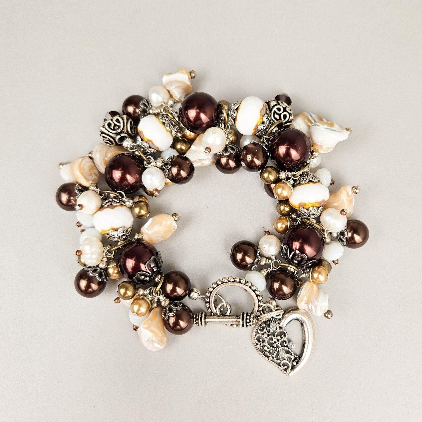 Beaded Seashell Charm Bracelet