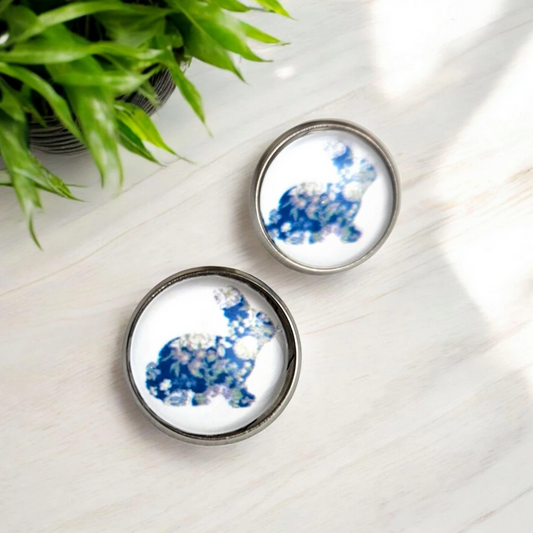 Bunny Rabbit Glass Stud Earrings