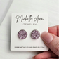 Lavender Glitter Stud Earrings