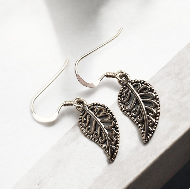 Silver Leaf  Nature Inspired Earrings