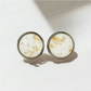 White and Gold Flake Resin Stud Earrings