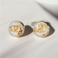 White and Gold Flake Resin Stud Earrings