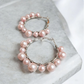 Pink Pearl Hoop Earrings