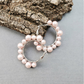 Pink Pearl Hoop Earrings