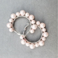 Pink Pearl Hoop Earrings