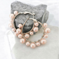 Pink Pearl Hoop Earrings