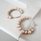 Pink Pearl Hoop Earrings