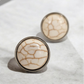 Classic Cream Marble Stud Earrings