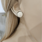 Classic Cream Marble Stud Earrings