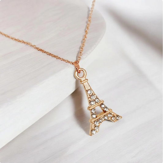 Gold Eiffel Tower Charm Necklace