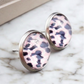 Pink Leopard Print Stud Earrings