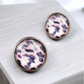 Pink Leopard Print Stud Earrings