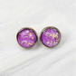 Purple Glitter Stud Earrings