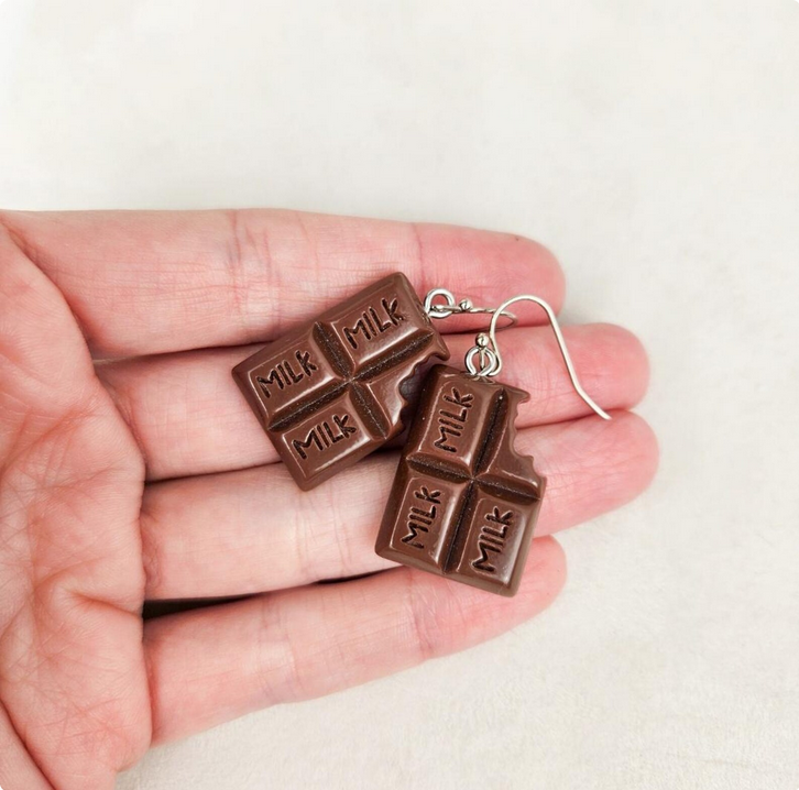 Chocolate Bar Dangle Earrings