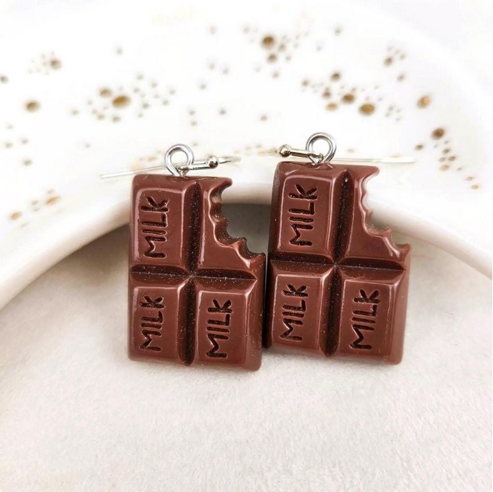 Chocolate Bar Dangle Earrings