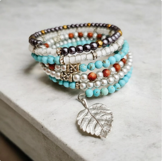 Turquoise Beaded Wrap Bracelet