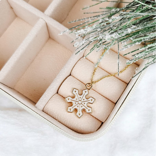 Gold Snowflake Layering Charm Necklace