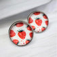 Strawberry Silver Stud Earrings