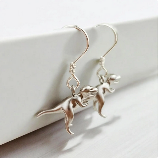 Sterling Silver Dinosaur Miniature Earrings