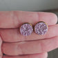 Purple Resin Druzy Stud Earrings