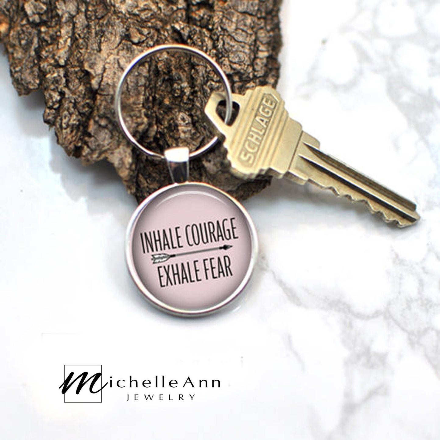 Motivational Quote Necklace, Pendant Jewelry, Keychain Key Ring Gift for Her
