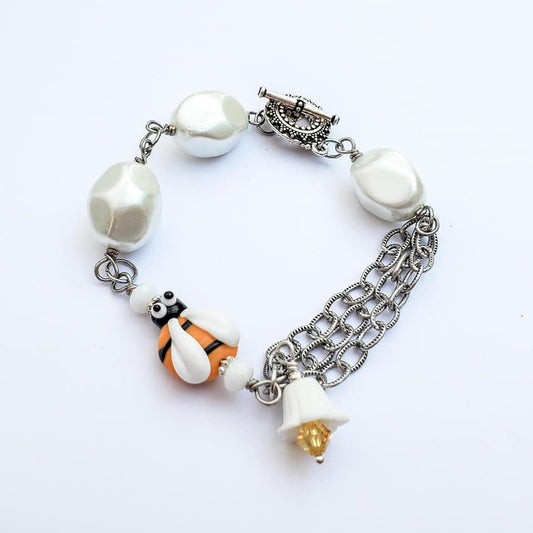 Bumble Bee Lampwork Bracelet