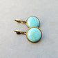 Turquoise Leverback Earrings, December Birthstone Jewelry, Gift for Her